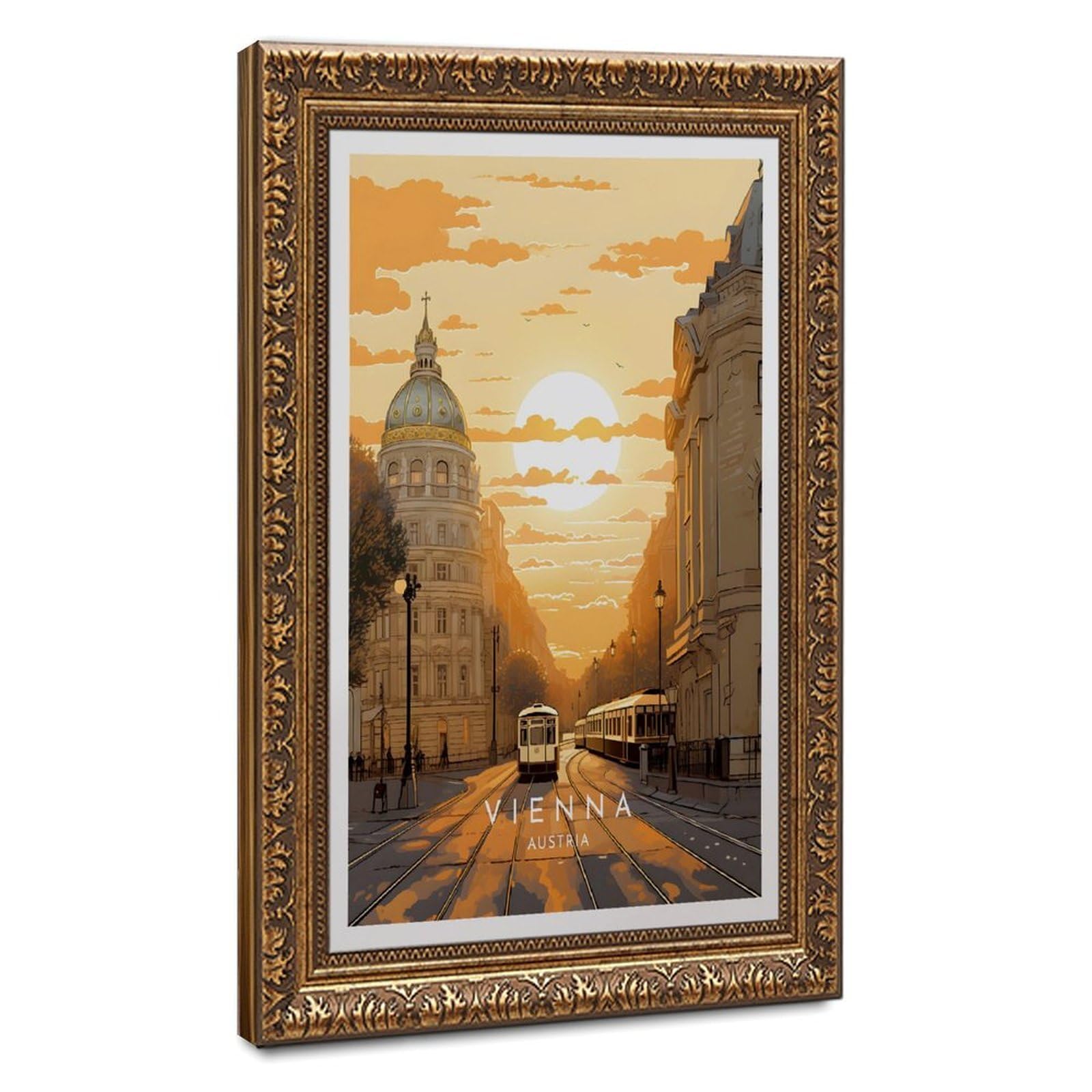 Pyberon Austria, Vienna Art Poster Canvas Poster Wall Art Decor Print Picture Paintings for Living Room Bedroom Decoration 12" L X 18" W