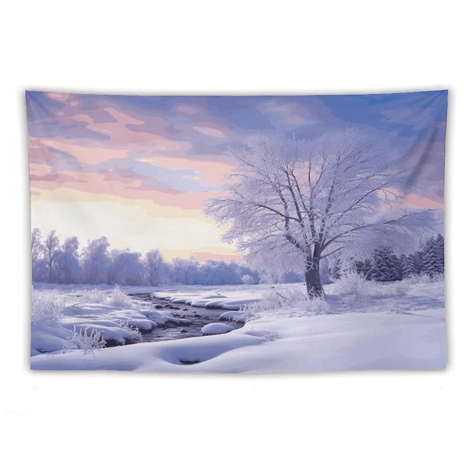 LDGSUPH Winter Landscape Tapestry Wall Hanging Decor Anti-fading Aesthetic Wall Tapestries Fashion Wall Blanket Decor Modern Wall Art Tapestry for Bedroom Home Decor 60"x90"