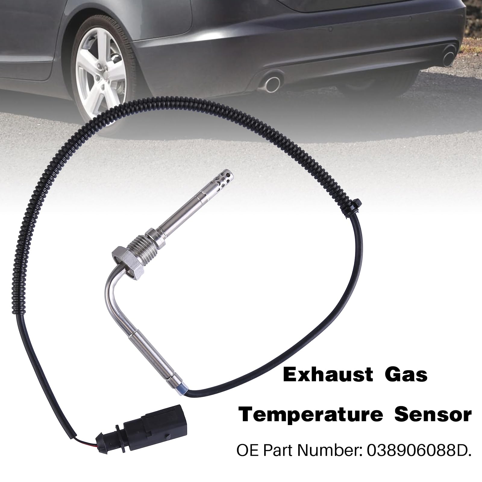 Sensor de temperatura de los gases de escape Sensor de temperatura 038906088D Compatible para 2.7 3.0 A6 (4F,C6) hasta Bj.03/2008