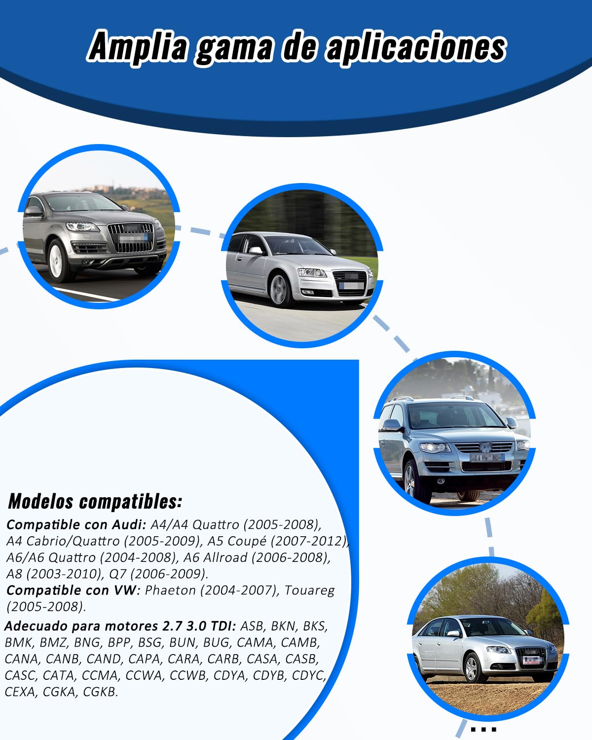 Herramienta de Calado distribucion de Ajuste del Motor Compatible con VW Audi 2.7 3.0 TDI, Bloqueo del cigüeñal y árbol de levas reemplaza T40049, T40058, T40060, T40061, T40062, 3359, 3242
