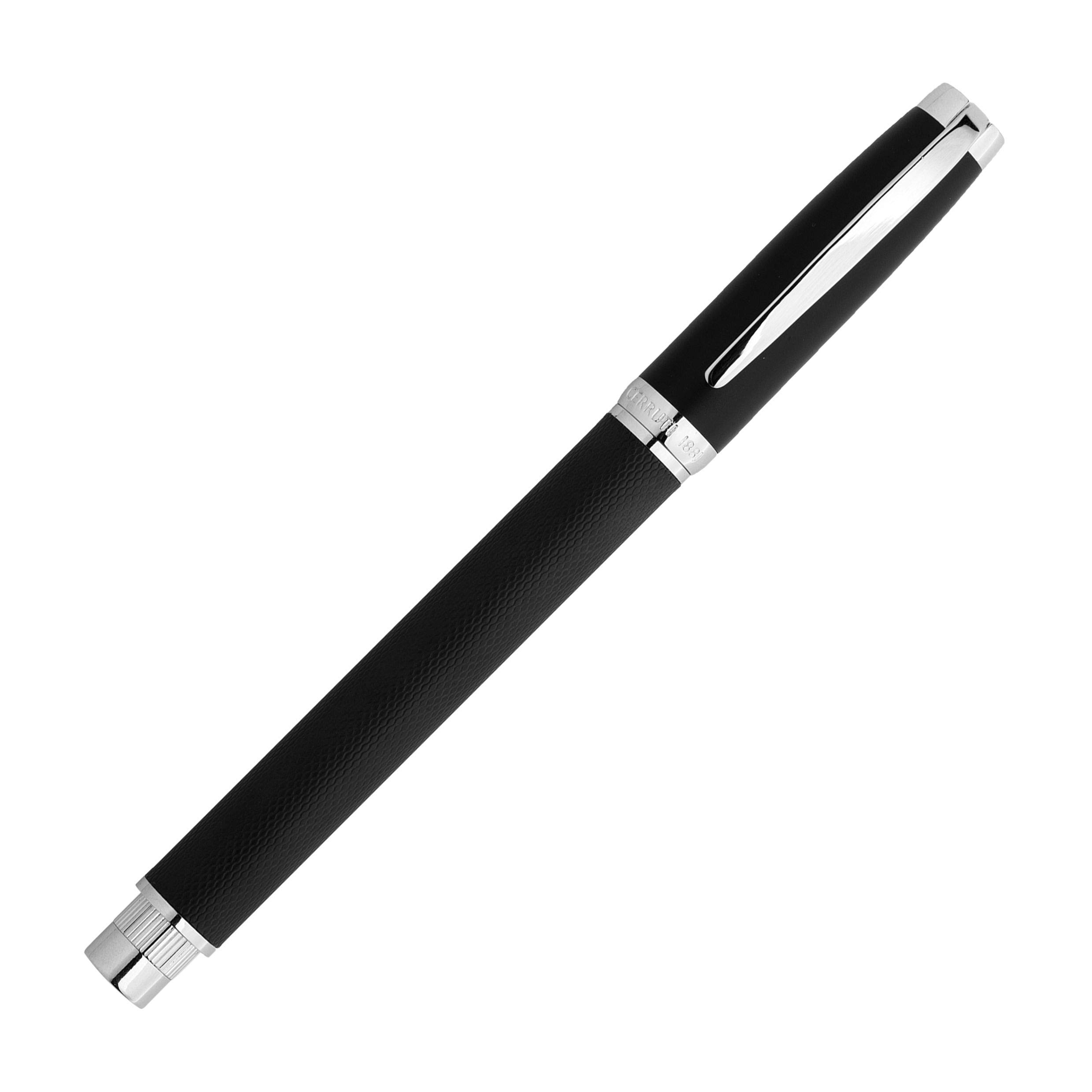 Cerruti 1881 Myth Black - Bolígrafo con cuerpo negro, mina negra, elegante caja de regalo (cromado)