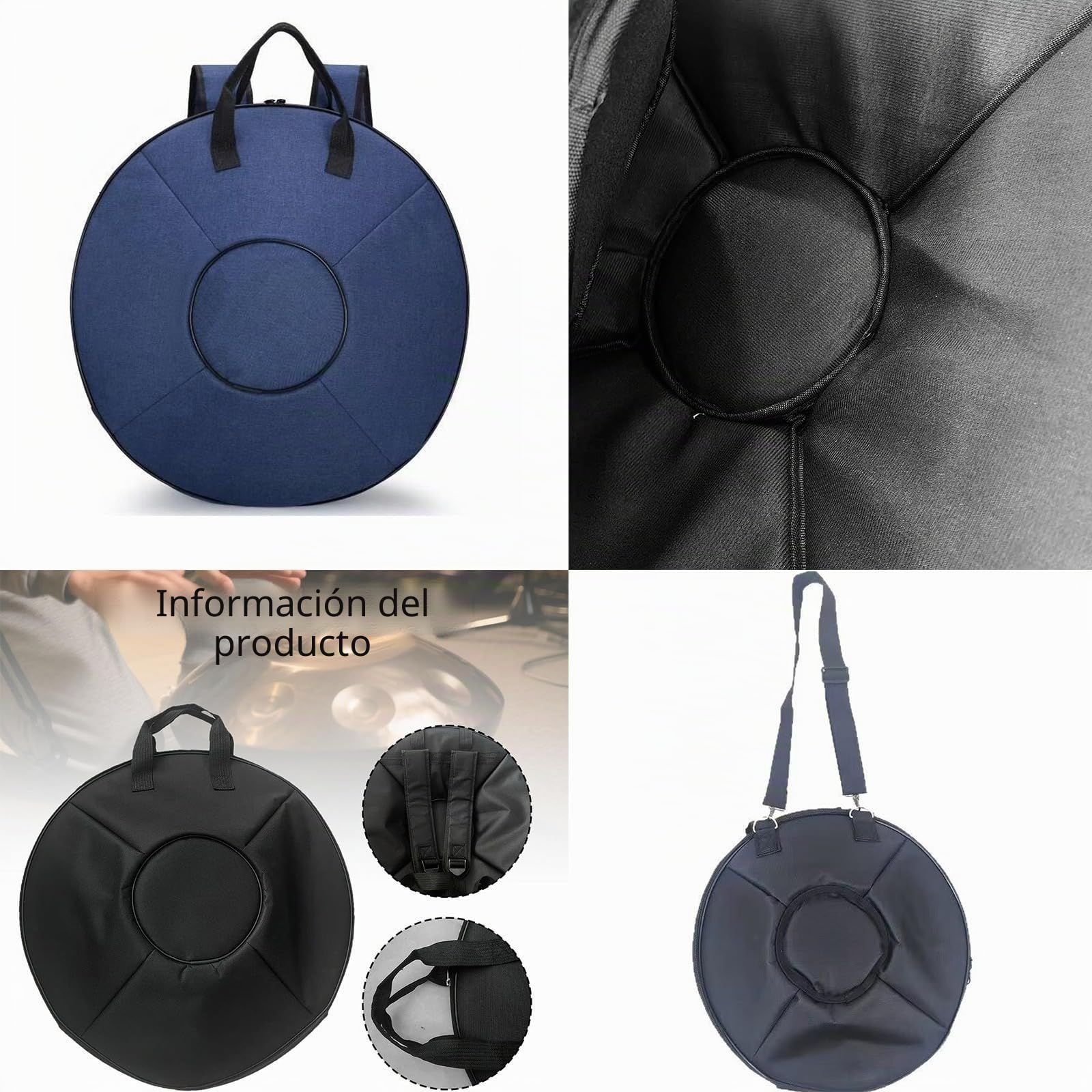 Estuche para Handpan, Funda para Tambor de Lengüeta, Tela Oxford, Resistente a Arañazos Y con Amortiguación, Accesorios para Instrumentos de Percusión，Impermeable al Agua