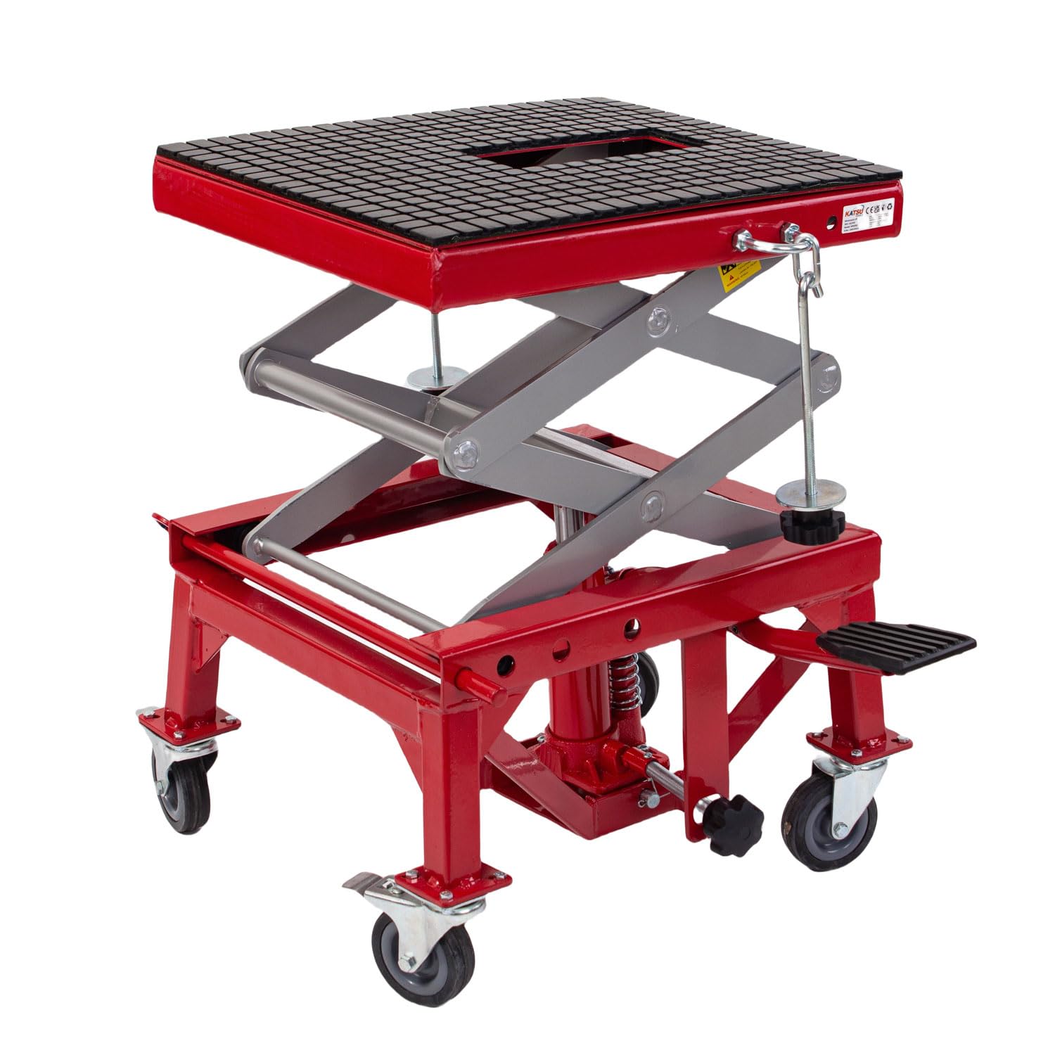 KATSU Tools Cavalletto Idraulico Alzamoto con Ruote, 135 kg