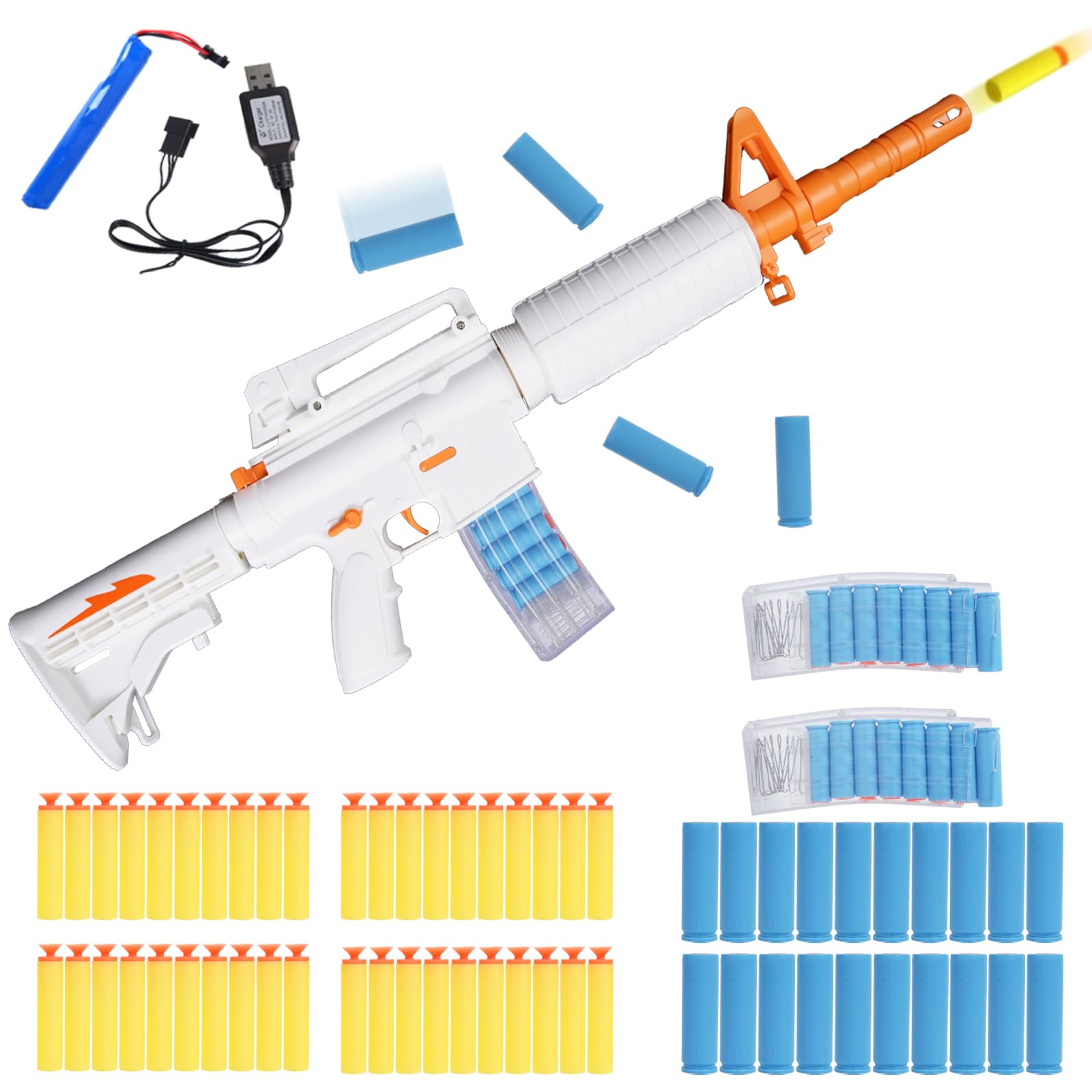 Toy Guns with Full Auto & Manual,M16 Foam Blaster Assault Rifle,Realistic Sniper Rifle with 40 Soft Bullets & 2 Magazines, Electric Automatic Toys Gun Gifts for Kids Ages 8-12