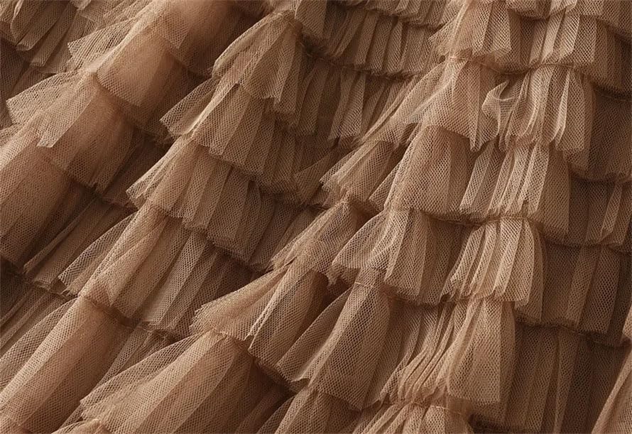 Women High Waist Pleated Tulle Long Skirt with Slight Stretch Flowy Perfect for Parties Casual Wear3