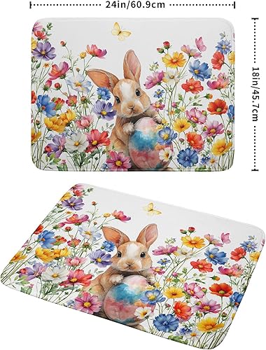 Vista 294 de Daisy On Old - Tapete de secado de platos de madera para encimera de cocina, tapete de secado de madera turquesa de 18 x 24 pulgadas con tapete