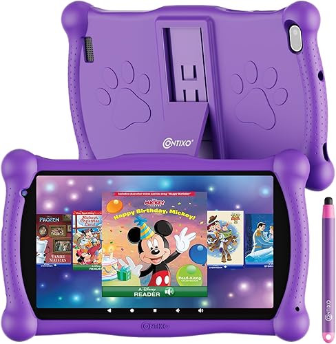 Contixo Tableta infantil V10, HD de 7 pulgadas, de 3 a 7 años, tableta para niños pequeños con cámara, control parental, 32 GB, WiFi, tableta de