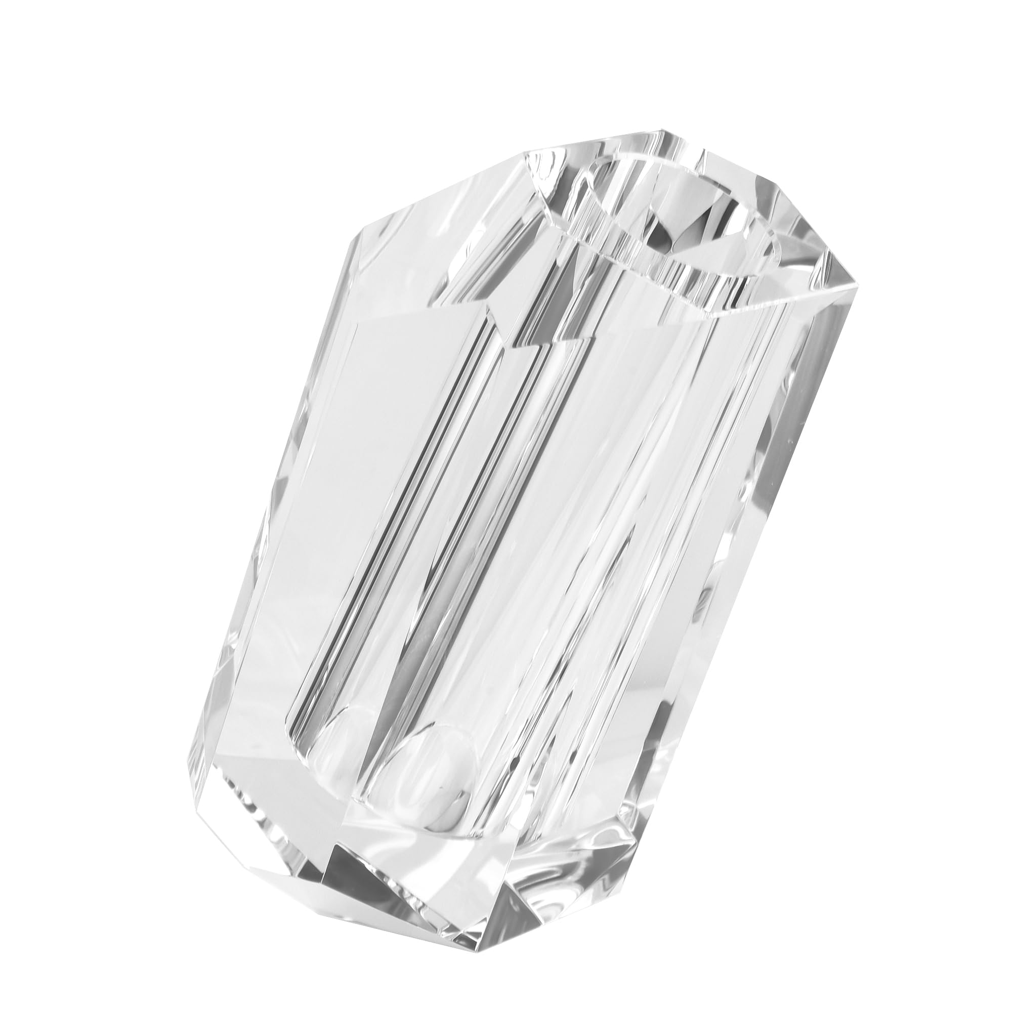 Kitcom Crystal Vase Home Decor 12 Inch Multi-Faceted Design Vase Christmas Decorations for Wedding or Gift Transparent Color