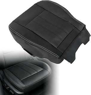 NLQR Driver or Passenger Bottom Replacement Seat Cover Fit for Chrysler Town & Country 2011-2016 & Dodge Grand Caravan 2008-2020 - Custom Fit Microfiber Leather Black #XLX1