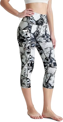 Miniatura 535 de ODODOS - Leggings tipo capri de mujer, no se traslucen y modelan el abdomen, con cintura alta y bolsillos; para hacer yoga, atletismo, ejercicio