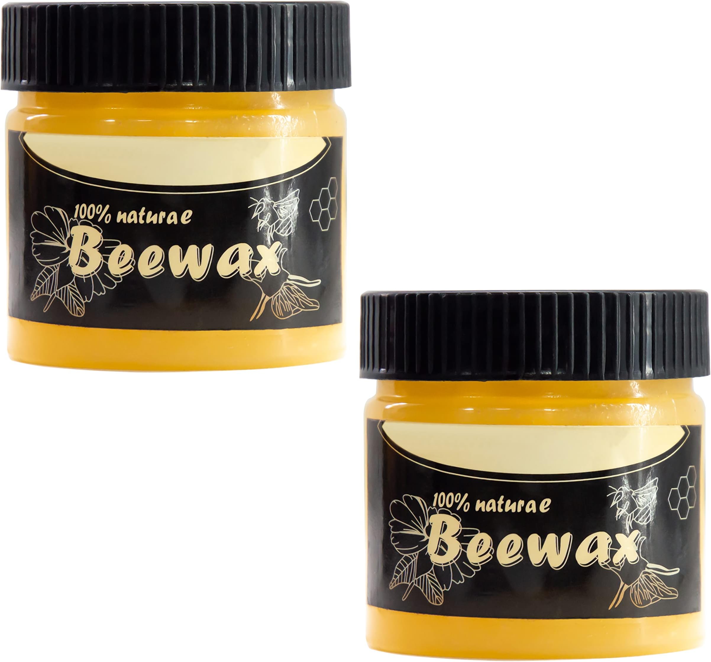 MAPPERZ Wood Seasoning Beewax, Natural Traditional Multipurpose Beeswax Polish for Repairing Cleaneing and Polishing Wood Doors, Furniture, Floor, Tables, Cabinets to Protect & Care, Pack Of 2