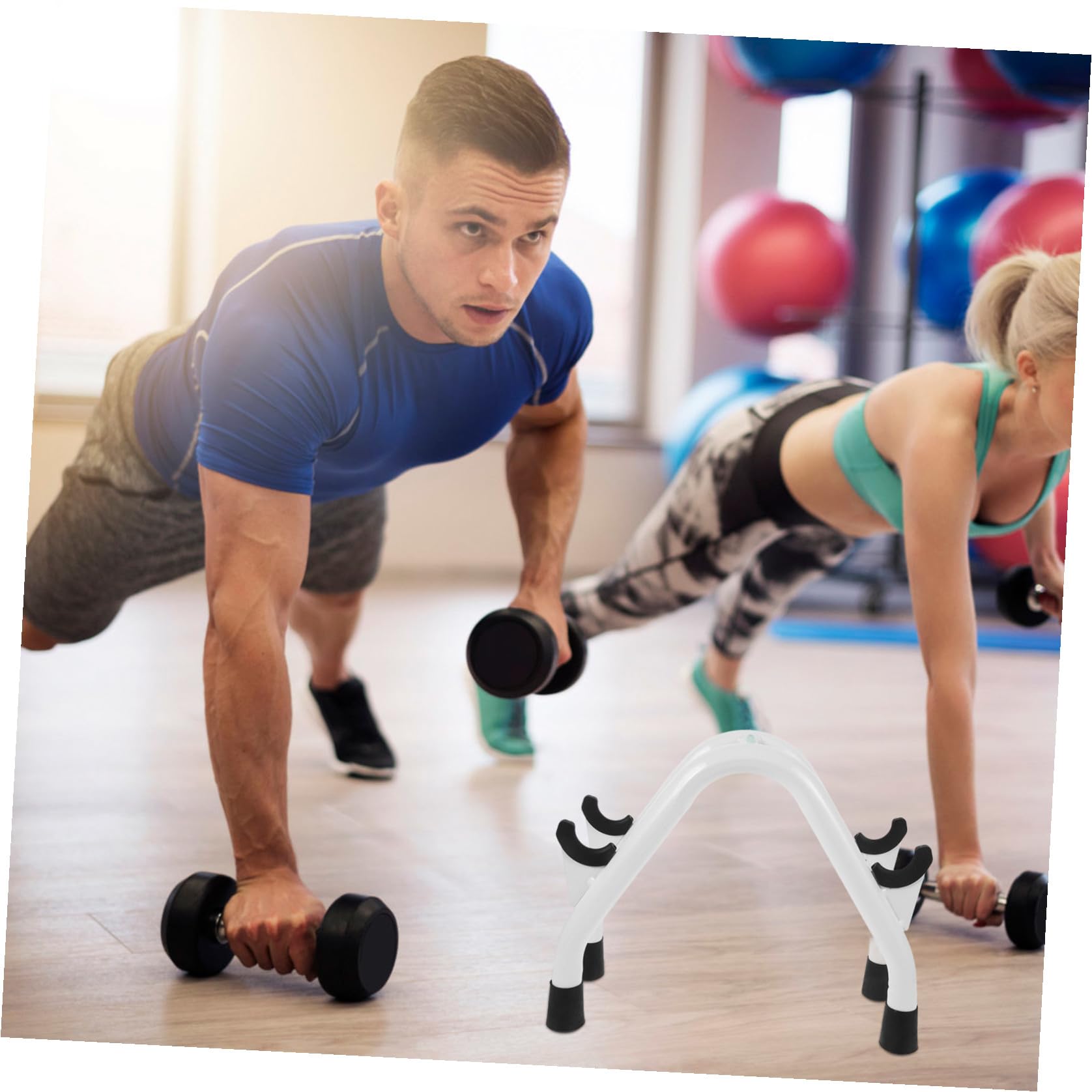 Abaodam Soporte para Mancuernas de Hierro Resistente y Ligero con Base Estable Antideslizante para Gimnasio Casa Soporte Vertical para Pesas y Accesorios de Entrenamiento