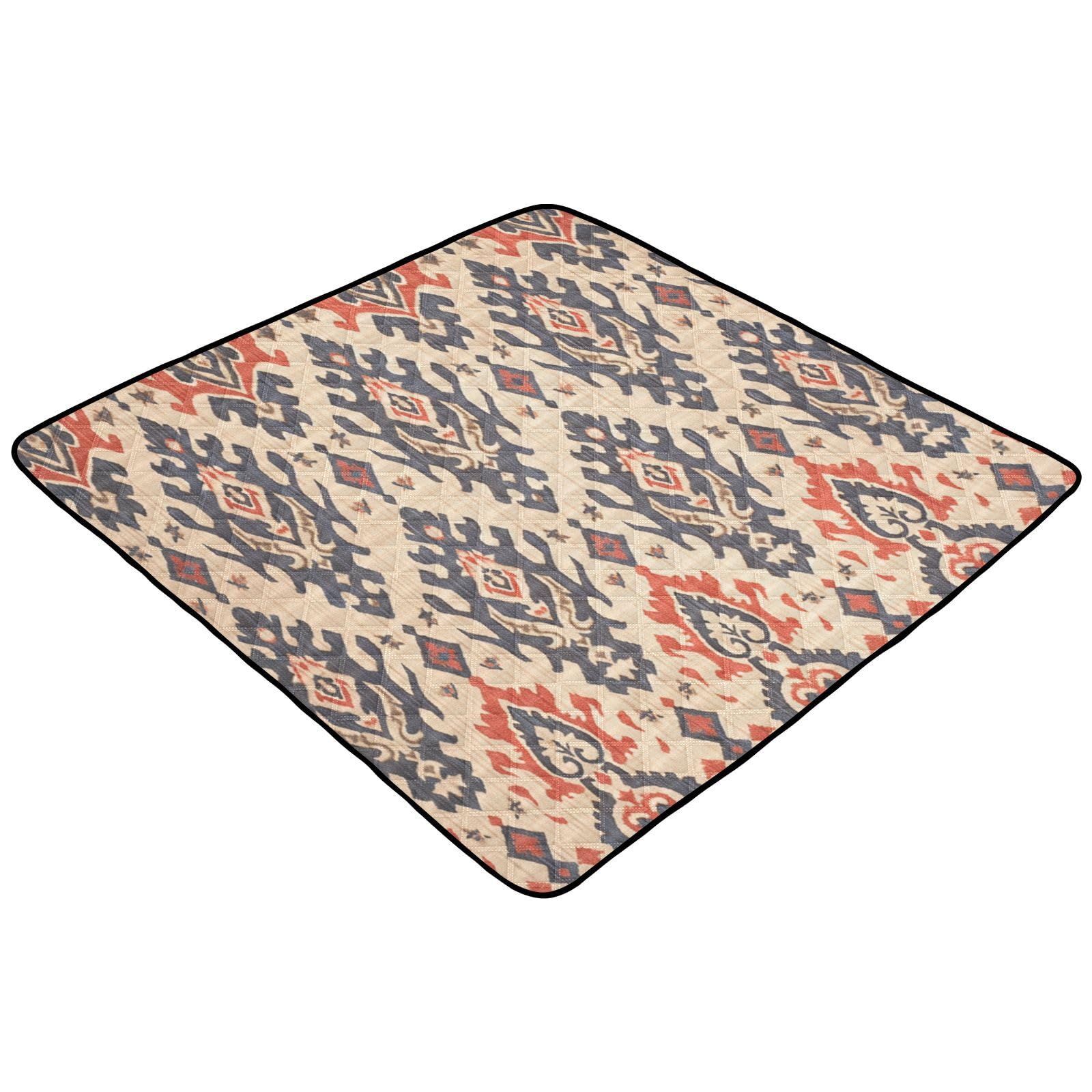 Kigai Ethnic Print Baby Play Mat for Floor and Playpen 50x50 inch Non-Slip Baby Activity Playmat Waterproof Foldable Crawling Mat for Infants Toddlers