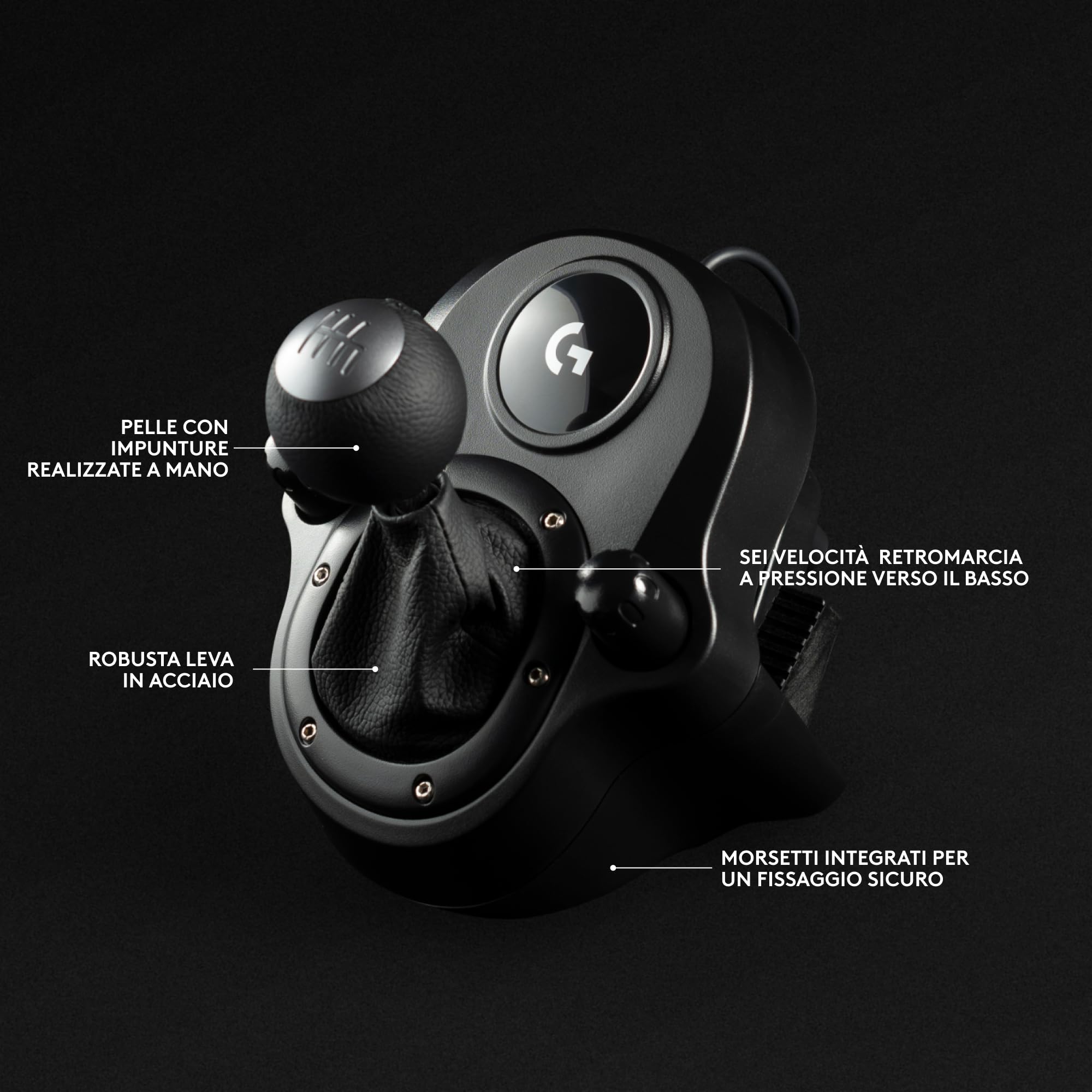 Logitech G G29 Driving Force volante da corsa e pedali con ritorno di forza dinamico, PS5, PS4, PC, Mac,Driving Force Leva di Cambio,6 Marce di Velocità manopola ad H,Pomello del Cambio ‎in Vera Pelle