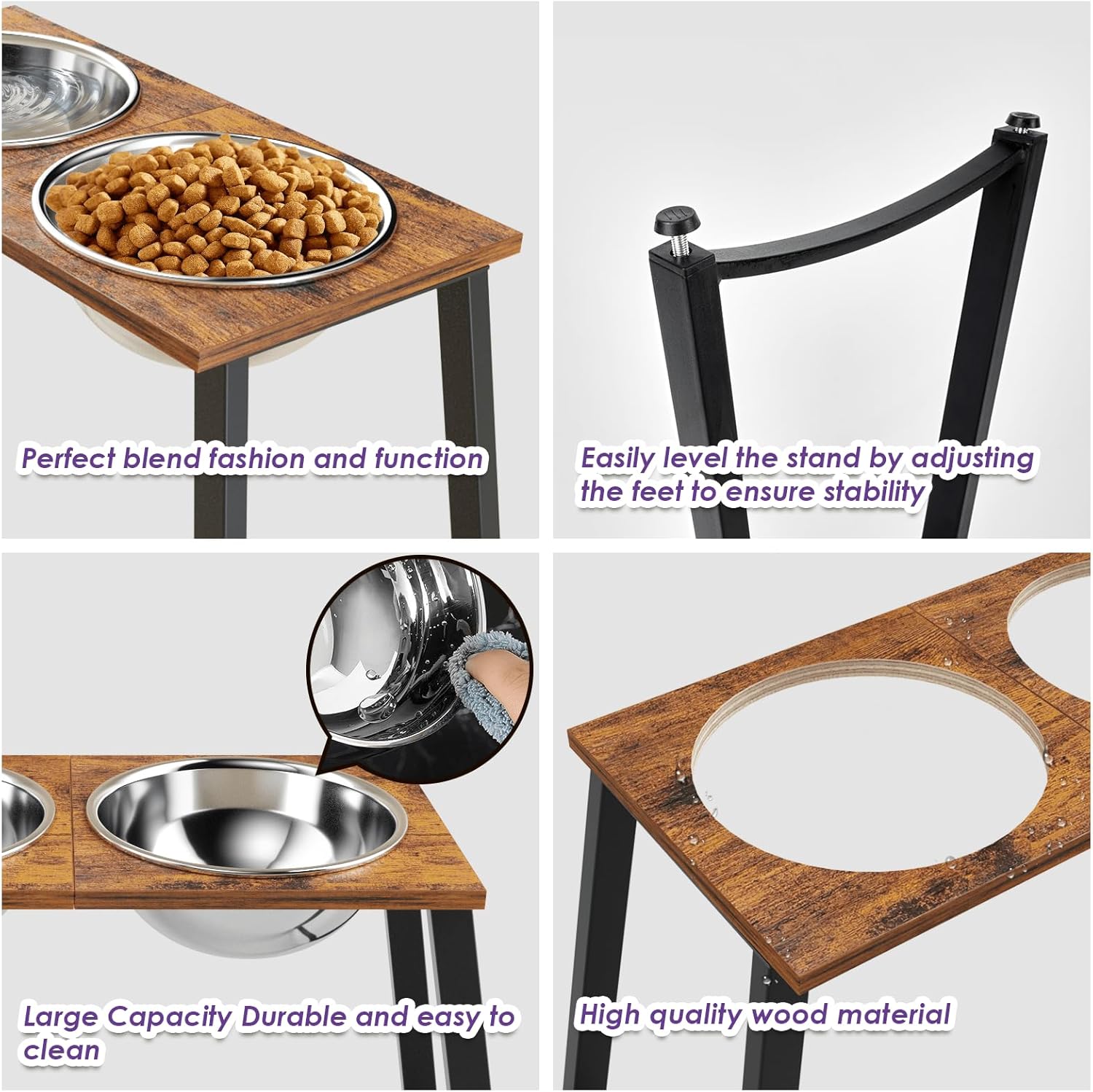 Elevated Dog Bowls for X-Large Dogs with Spill Proof Mat 2 X-Large 3000ML(13CUPS) Stainless Steel Dog Bowls, 16.5" Tall Raised Dog Bowl Stand,Dog Food & Water Bowls for Large, Extra Large Dogs - Image 6