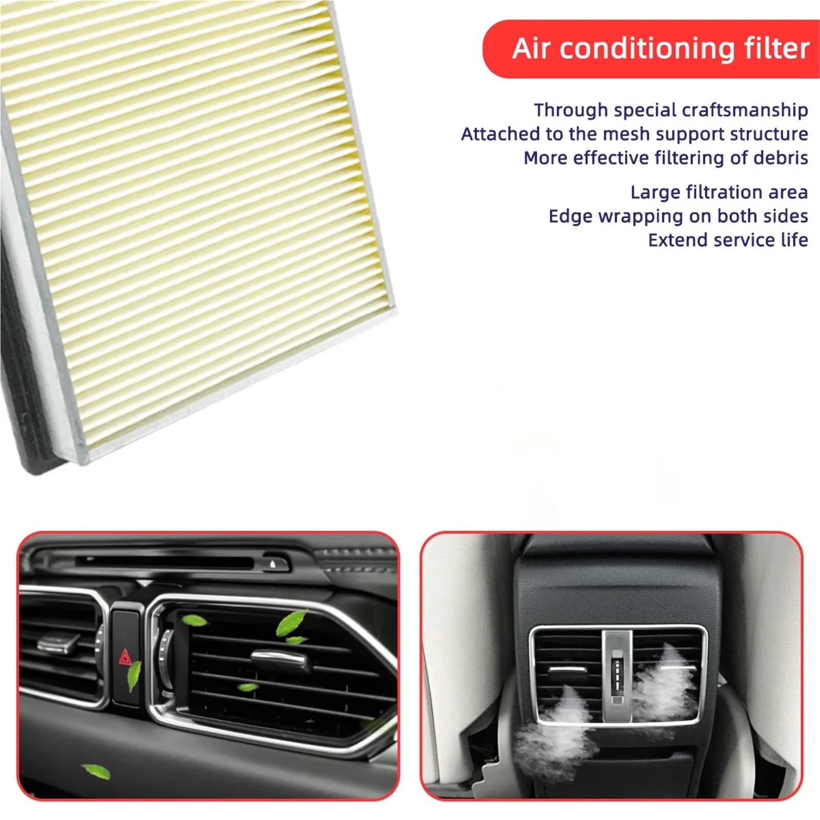 Habitáculo Antipolen Filtro de aire para motor Air Creator, compatible con Infiniti JX35 (2013), CA4309, 25043775 y 2509216 Filtro de aire