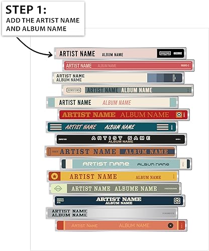 Miniatura 2 de Poster Master Impresión personalizada de CD apilada, póster musical personalizado y lienzo, colección de canciones, regalo para familiares, seres