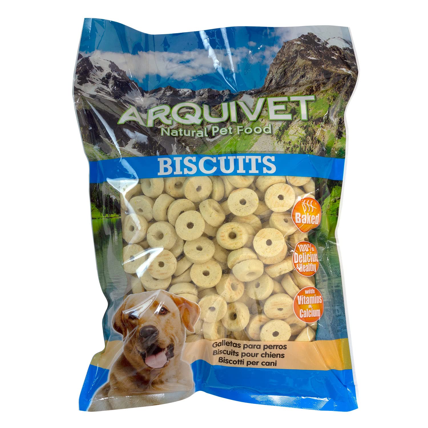 ARQUIVET Galletas para Perros Natural Rings 1 kg- Snacks para Perros - Chuches, golosinas, premios, recompensas y chucherías para Perros - Mejores Snacks para Perro