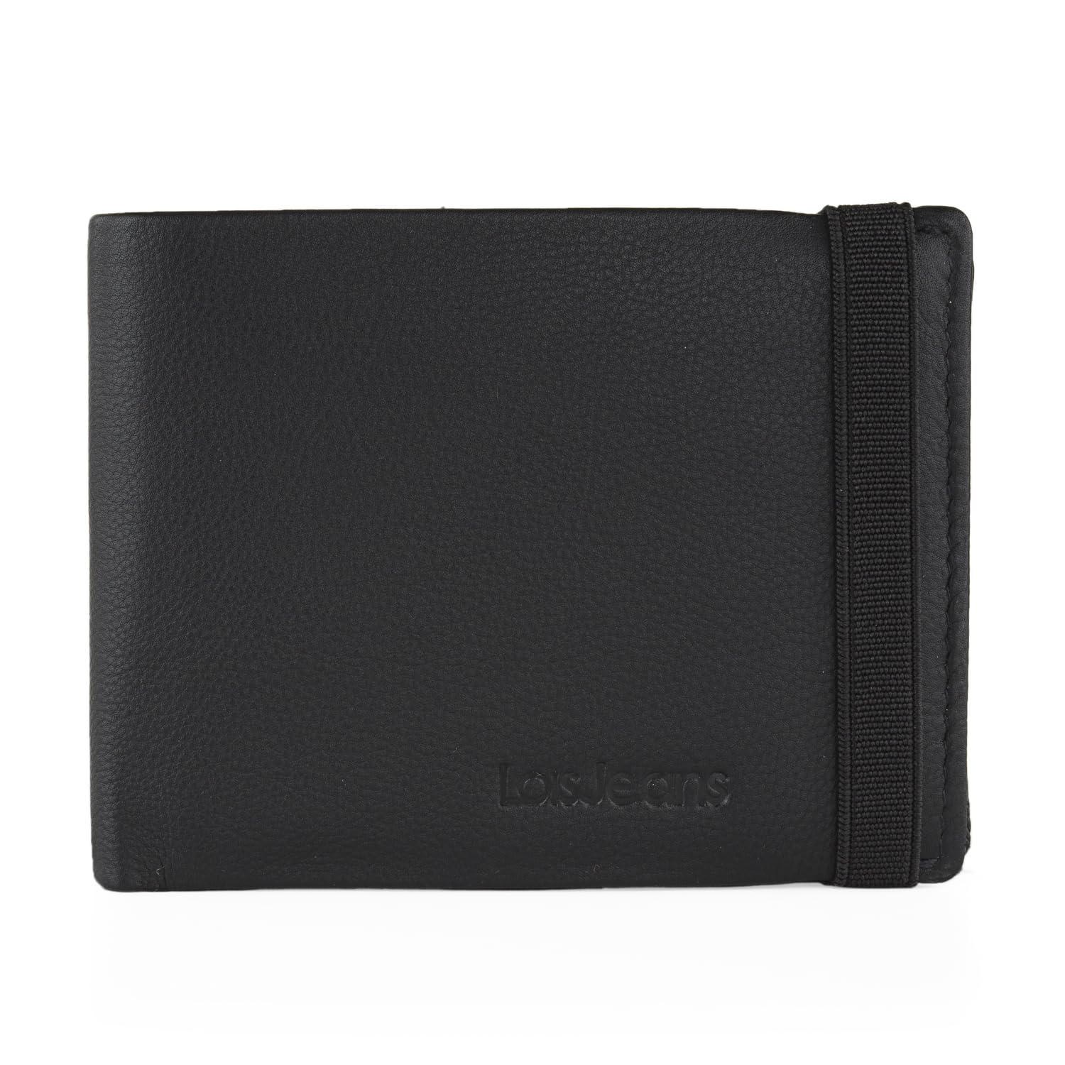 Lois - Cartera de Piel para Hombre - Cartera Hombre Piel con Monedero Interior y Tarjetero, diseño Slim, Cuero auténtico, Regalo Elegante. Proteccion RFID, Negro