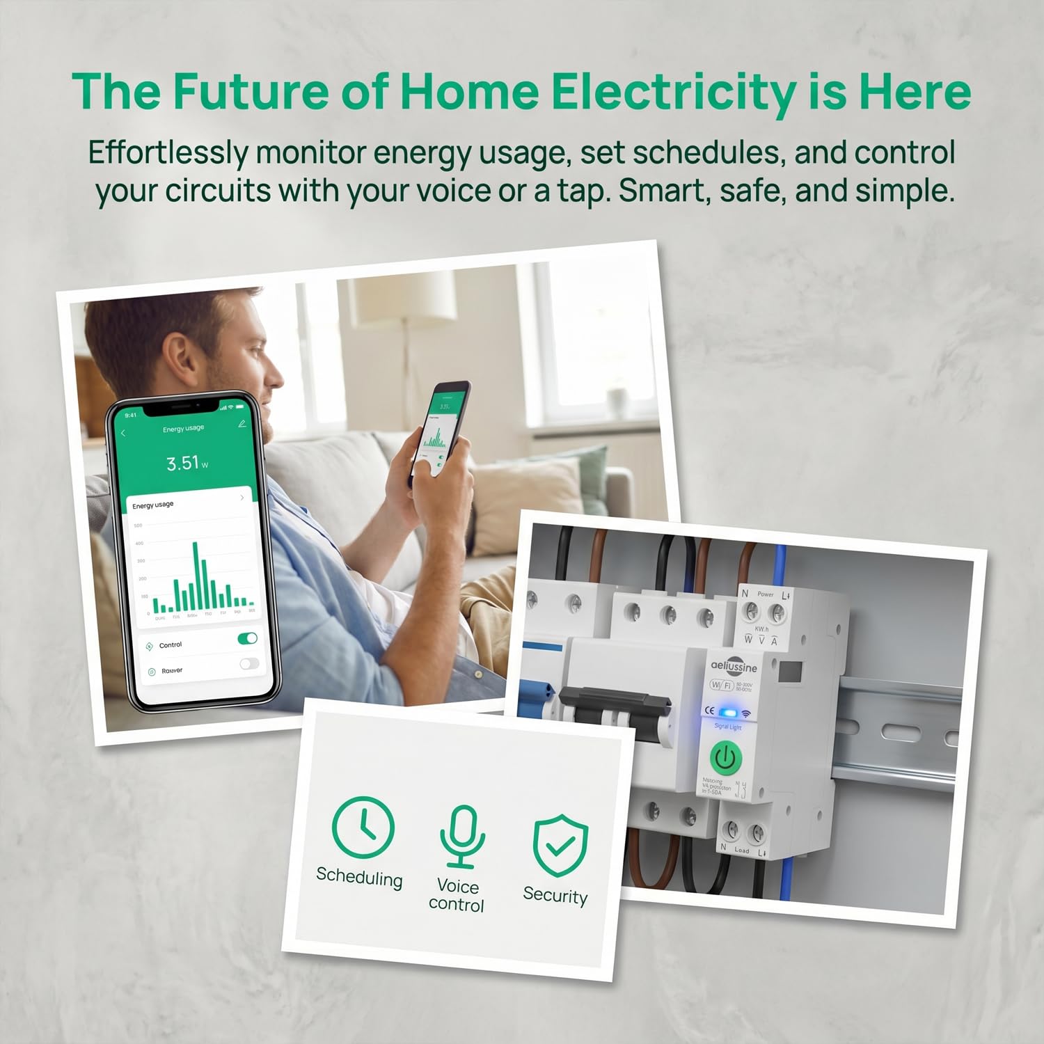 WiFi Smart Switch (1-63A) Circuit Breaker Gallery Image