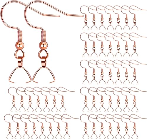 Miniatura 8 de Ganchos para aretes, 50 unidades/25 pares, alambres de oreja de acero inoxidable, ganchos de pez, piezas de joyería hipoalergénicas para hacer joyas