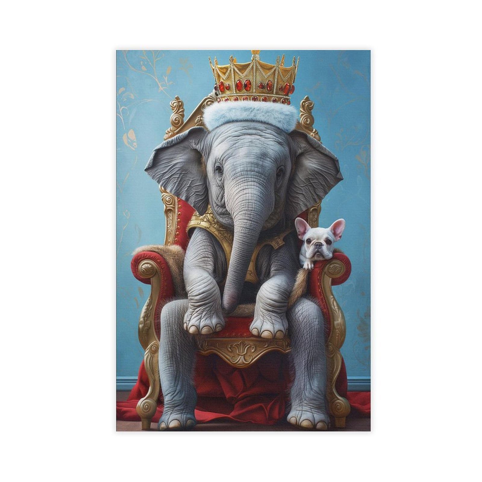 Bareronor The Elephant on The Throne Canvas Poster Bedroom Decor Landscape Office Room Decor Gift 24" L X 36" W