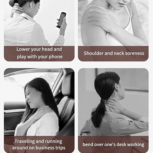 Miniatura 6 de MDHAND Masajeador de cuello con calor, masajeador de cuello y hombros para aliviar el dolor de tejido profundo, 3 modos de masaje y 2 niveles de