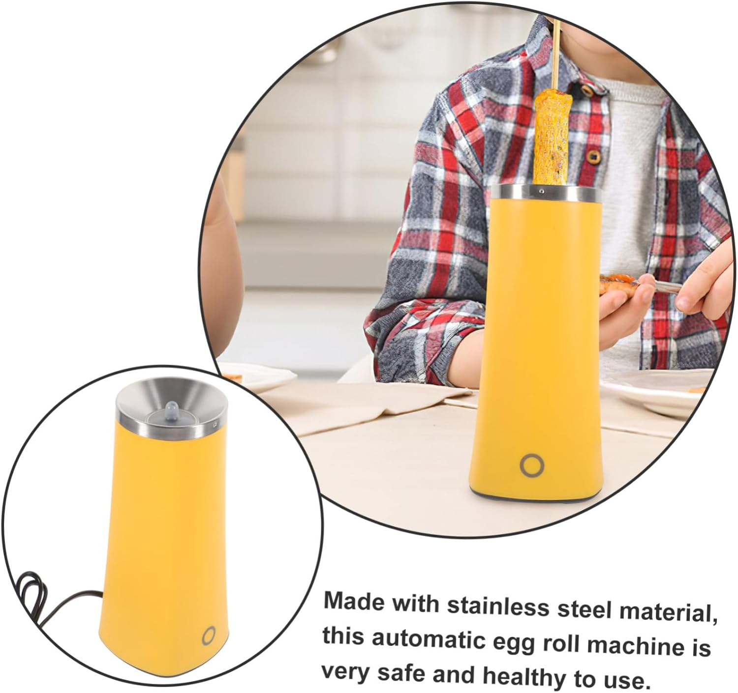 Cabilock Mini Egg Roll Maker Machine Nonstick Electric Cooker for Sausage Rolls Automatic Vertical Cooking Appliance for Breakfast