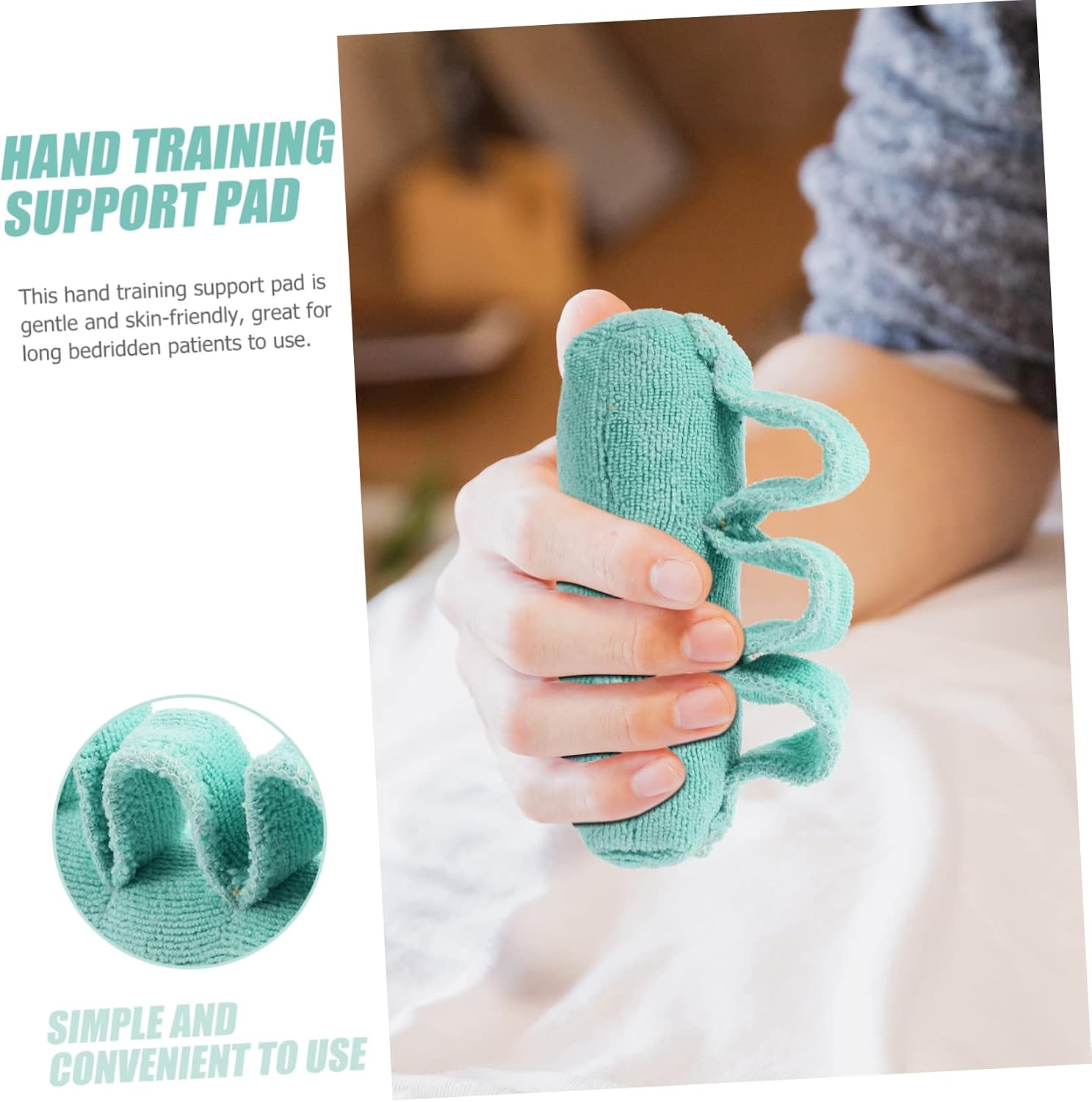 COLLBATH 2pcs Palm Protector Finger Exerciser Pad - Cushion for Patients Finger Separator for Elderly Comfortable Grip Training Suitable for Bedridden and