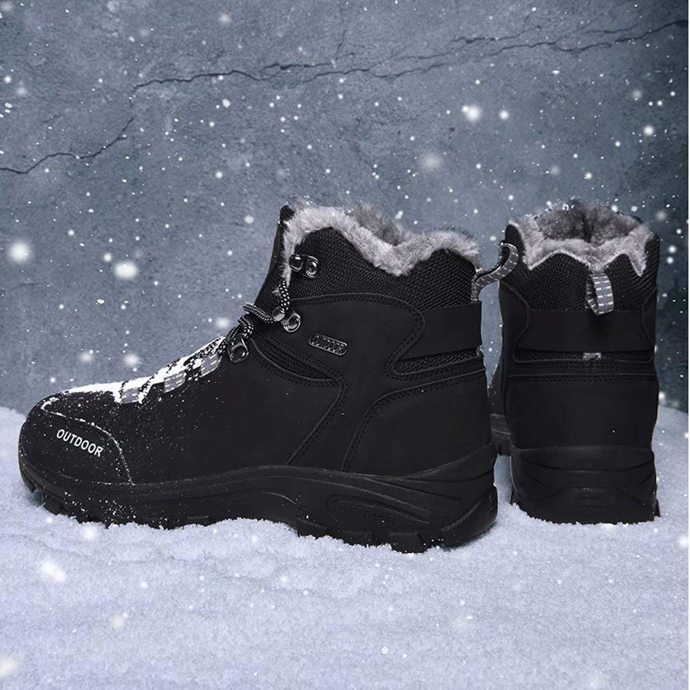Stivali da Neve Uomo Scarpe Inverno da Trekking Scarpe Outdoor Impermeabili Antiscivolo Invernali Stivali