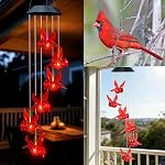 Solar Wind Chimes, Color Changing Solar Cat Wind Chimes for Outside,LED Waterproof Solar Outdoor Lights for Patio, Balcony, Window, Garden, for Mom/Grandma Gifts