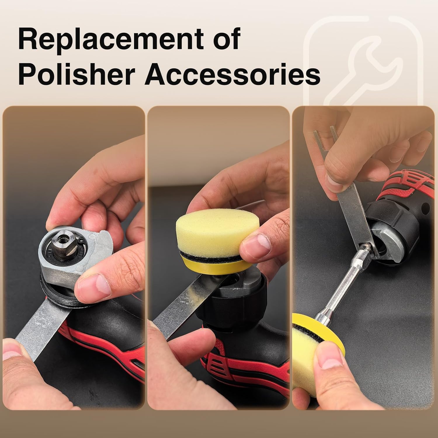 Cordless Mini Polisher,1/1.5/2Inch,DA&RO with 11 Variable Speed 2500-6000 RPM,2 * 2.3Ah Rechargeable Batteries,Red Car Detailing Micro Polisher
