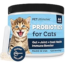 Pet Ultimates Probiotics for Cats &ndash; 20-Species Cat Probiotic Powder to Treat Diarrhea, Vomiting, Digestive Support &amp; Cat Antibiotics Recovery &ndash; Cat Health Supplies (44 gr)