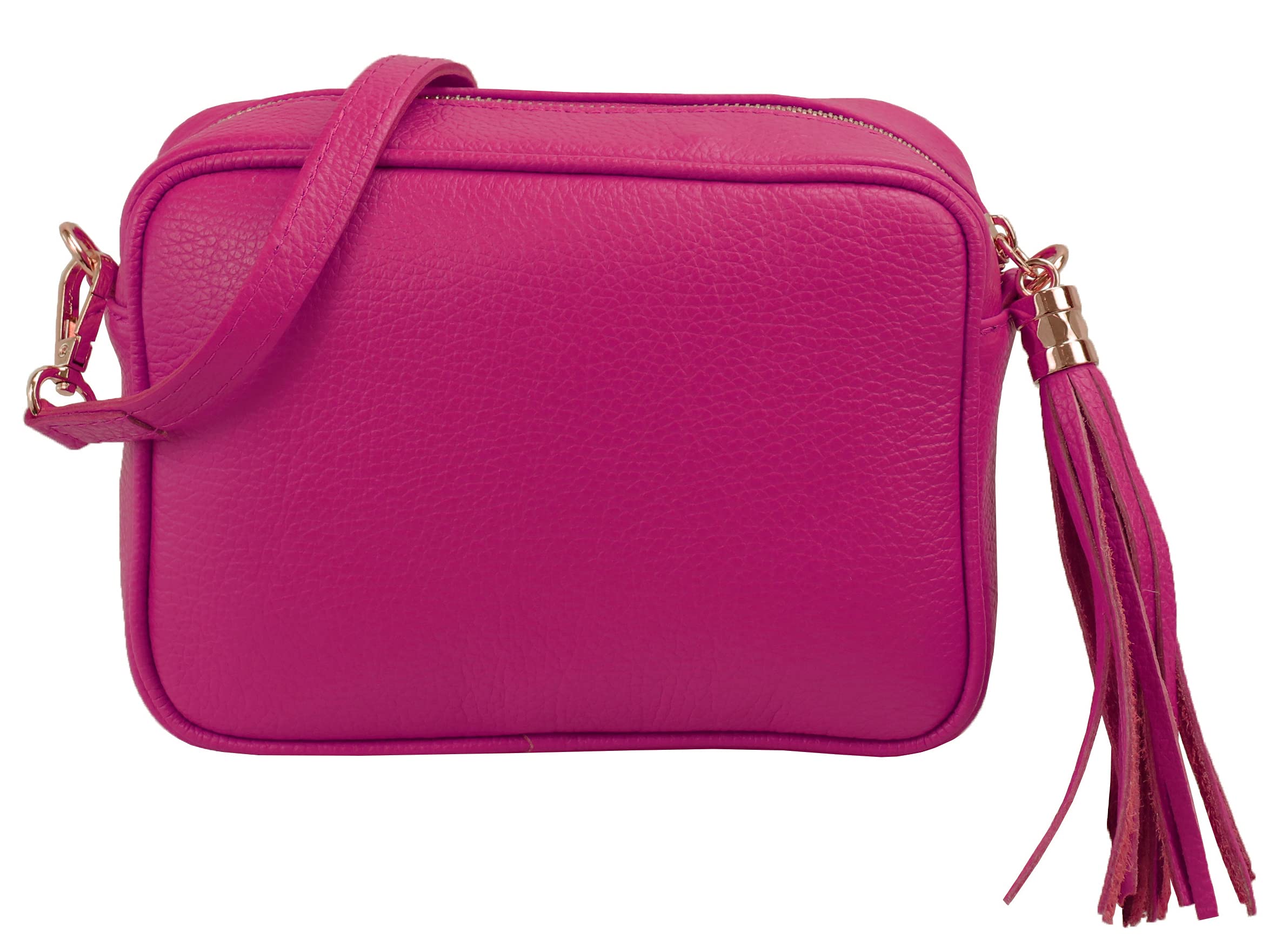 SH Leder Chiara G209 Schoudertas van echt leer, middelgroot, kleine tas, avondtas, clutch, crossbody tas, messenger handtas met ritssluiting, 21 x 15 cm, cognac, Small