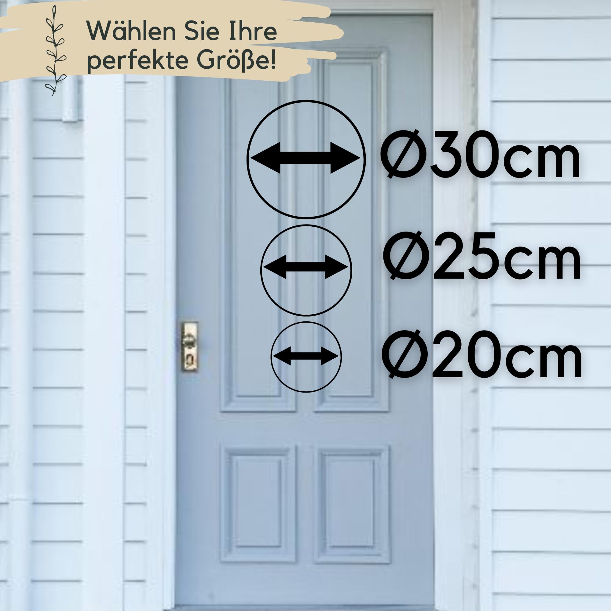 Türkranz Willkommen aus Holz | 20cm, 25cm und 30cm | Türkranz ganzjährig | Willkommen Schild Haustür | Haustürdeko | (30cm)