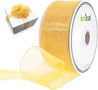 Vista 9 de Cinta de organza negra de 1-1/2 pulgadas x 50 yardas, cinta transparente para envolver regalos, lazos para el cabello, decoraciones, arreglos