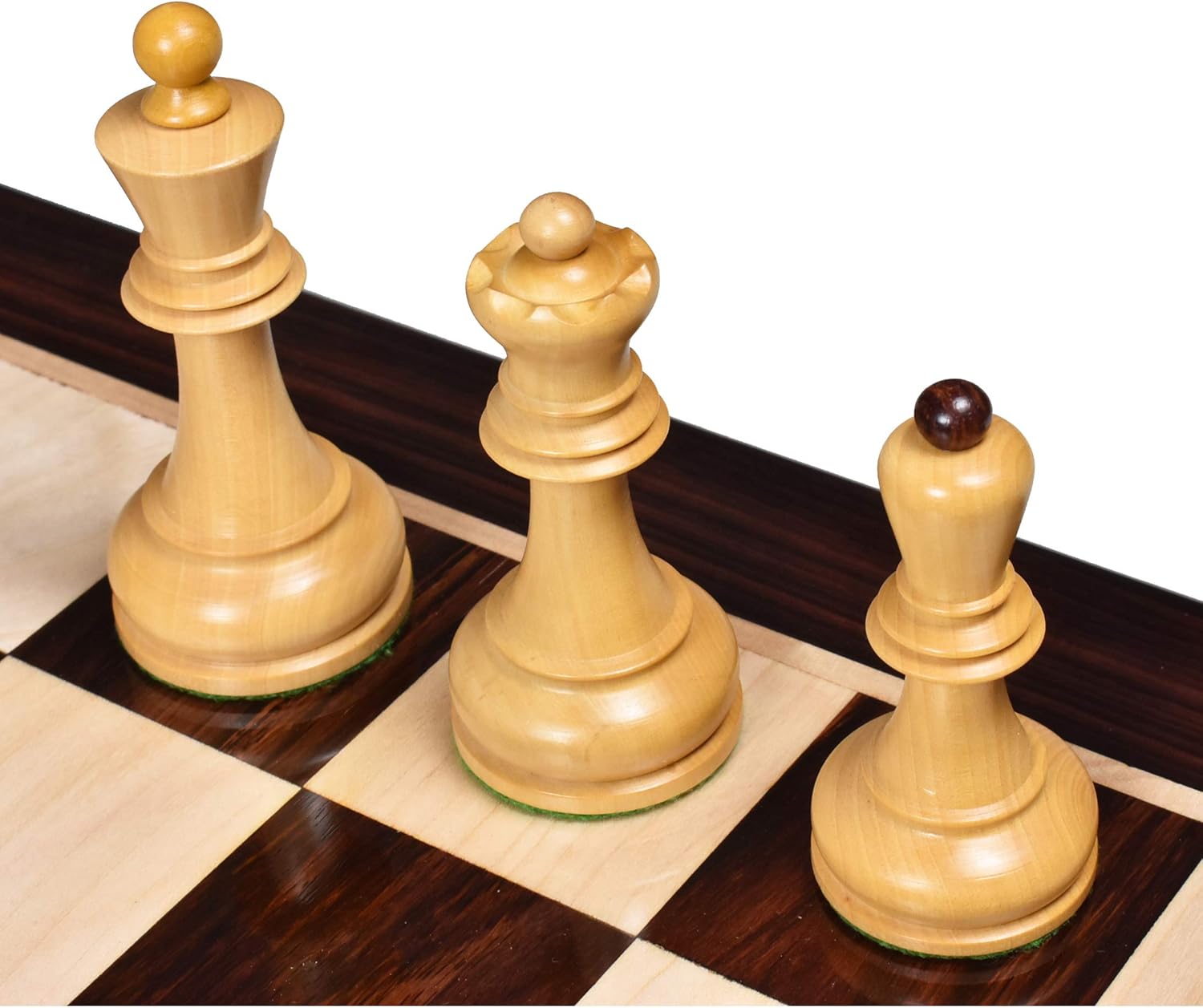 RoyalChessMall 1970s' Dubrovnik Chess Set - Chess Pieces Only - Double Weighted Golden Rosewood - 3.8"
