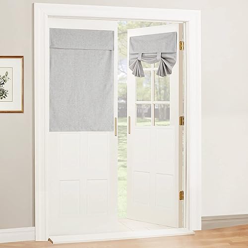 RYB HOME Cortina para ventana pequeña de puerta francesa, blackout, proporciona privacidad, con aislamiento, 30 pulgadas de ancho x 40 de largo, 1