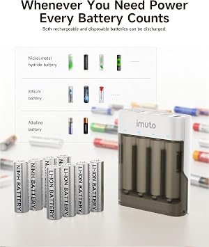 Imuto 3600mWh AA Şarj Edilebilir Pil + Power Case Şarj Kiti (4’lü Paket)