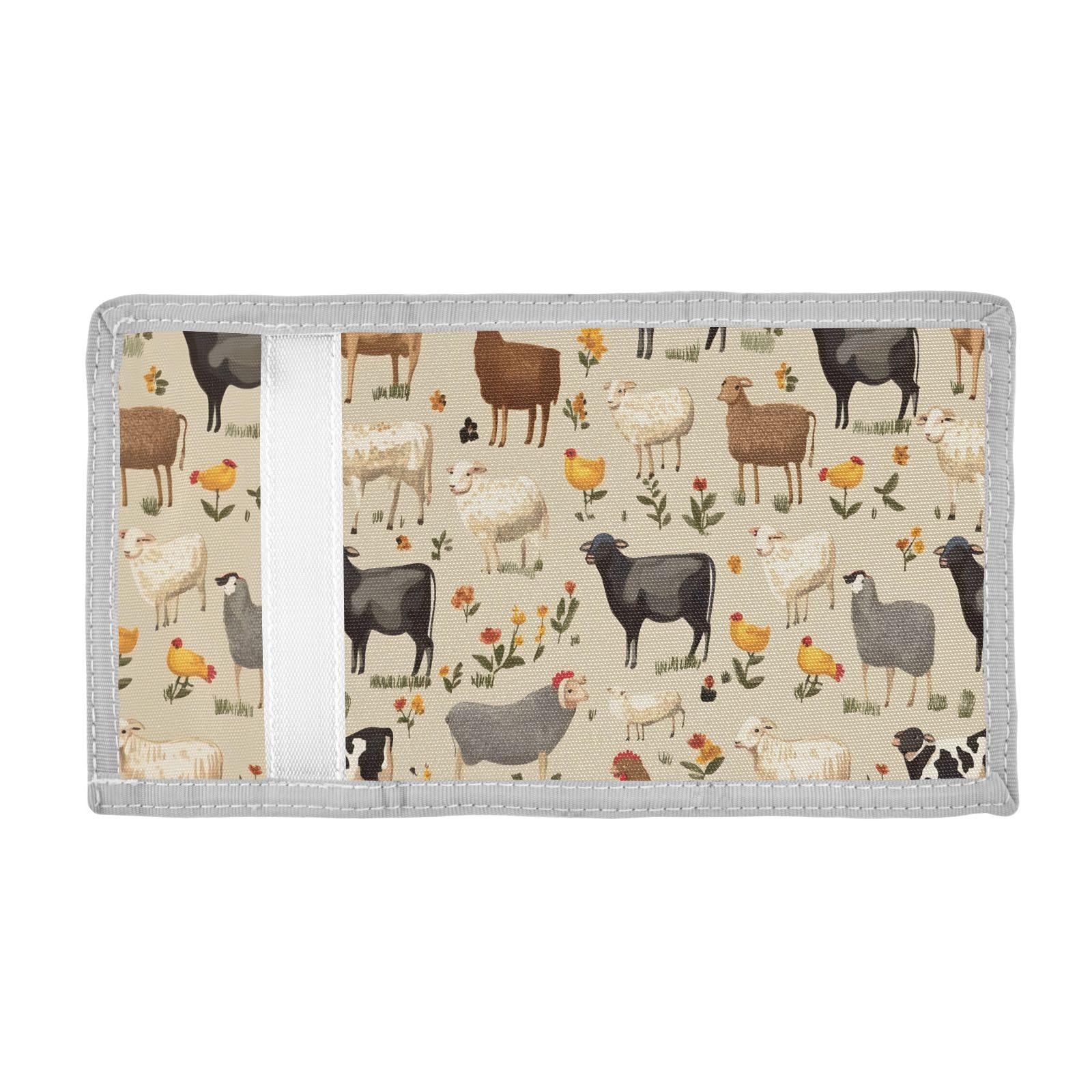 ALAZA Kids Wallets for Boys Girls Toddler Trifold Wallet Children Small Farm Animals Pattern with Zipper Coin Pocket