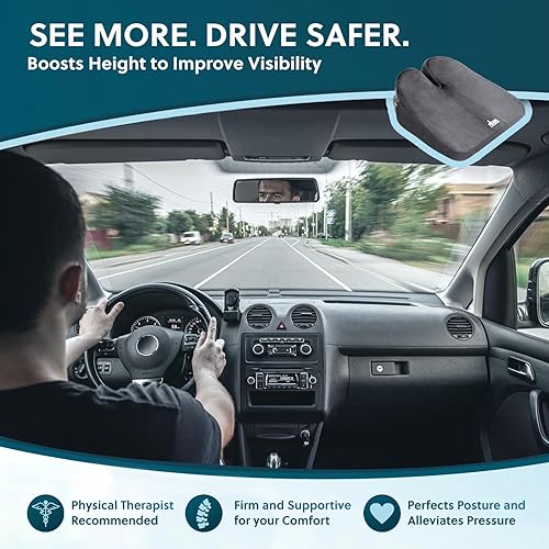 Miniatura 9 de Cojín inclinado para asiento de automóvil - Cojín de asiento para automóvil - Almohada patentada de espuma viscoelástica para asiento de conducción