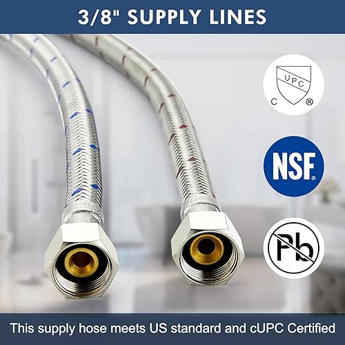 Miniatura 5 de Borlon Grifo de baño alto en cascada para 1 agujero, grifo de baño de una sola manija negro y dorado para fregadero de recipiente, moderno grifo de