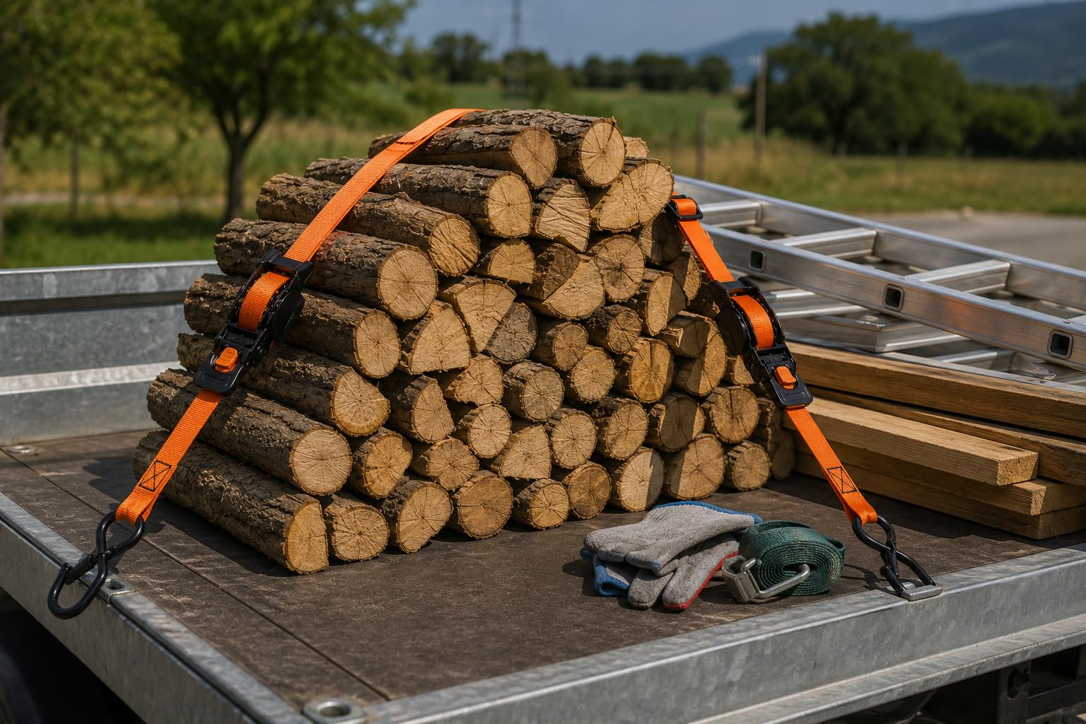 Set 4 Cinghie di Ancoraggio a Cricchetto Retrattili Autoavvolgenti Lunghezza 3,05 m e Larghezza 2,5 cm Carico di Rottura 800 Kg Limite Carico di Lavoro 267Kg per Moto, Rimorchio, Camion (4 pz)