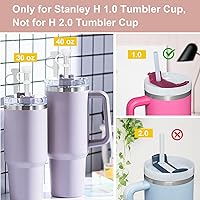 Vista 5 de Stanley Cup - Juego de tapones para popote compatible con Stanley Cup de 40 onzas, 30 onzas, Quencher H1.0, 2 tapas de silicona para popotes, 4