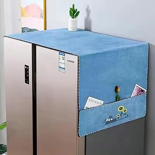 Refrigerator Dust Proof Cover with Storage Pockets Washer And Dryer Top Cover 71IN x 27IN / 180CMx68CM(LxW)