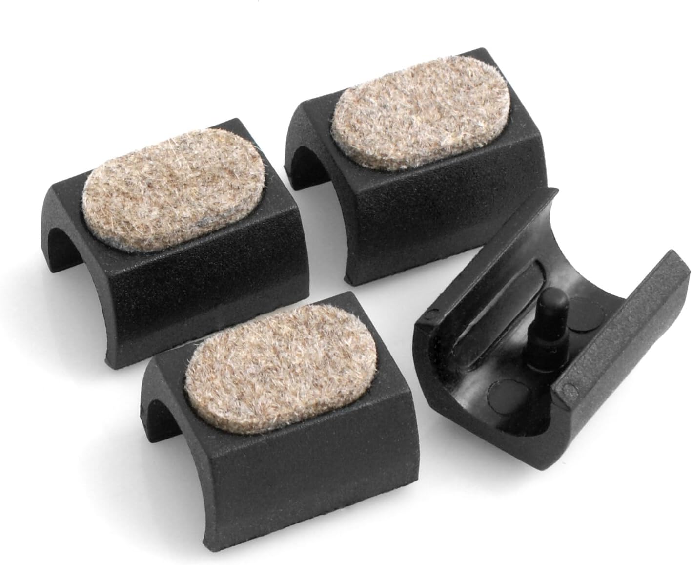 Design61 felt gliders, set of 4, for cantilever chair, floor glides with diameter of 24-25 mm, silencer furniture glides, clamp shell glides with sound-absorbing felt gliding surface