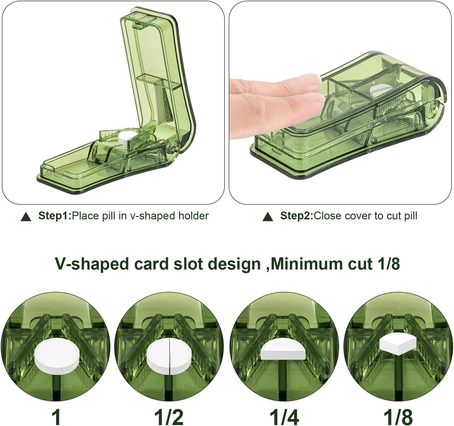 AVIDACE 2PCS Pill Cutter, Professional Pill Splitter for Cutting Small Pills or Large Pills in Half : Health & Household