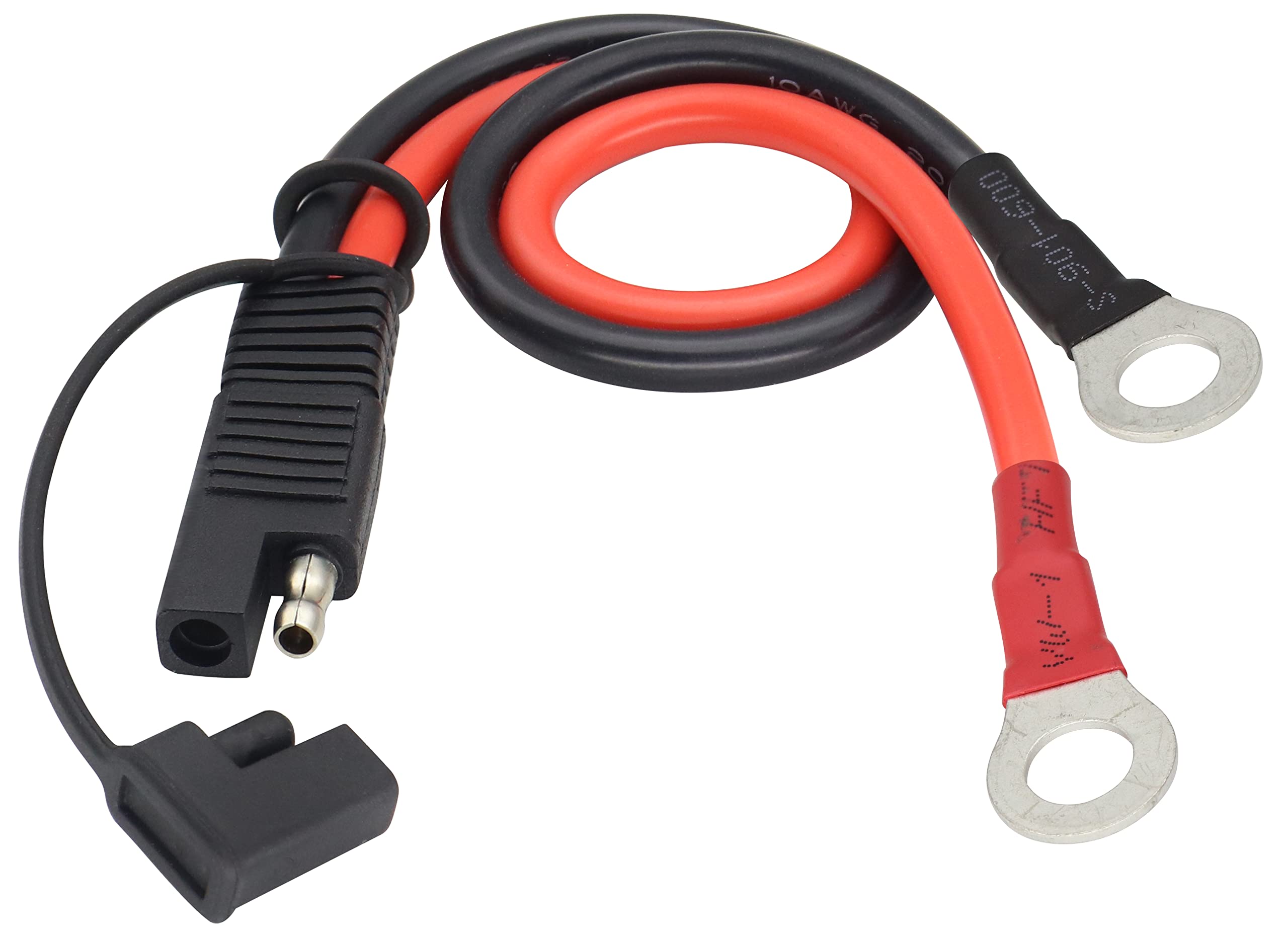 HCFeng10AWG SAE to O Ring Terminal Cable SAE to 2-Pin Quick Disconnect O Ring Terminal Harness Plug Adapter S-A-E Battery Extension Cable for 12V/24V