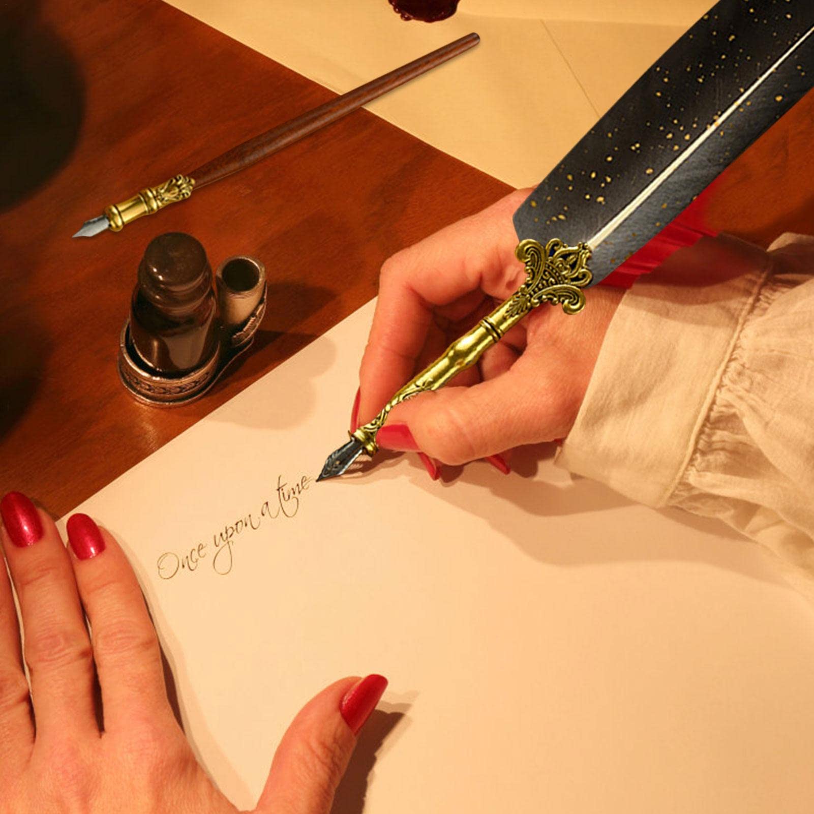 Set di penne per calligrafia con piuma, set di penne per calligrafia