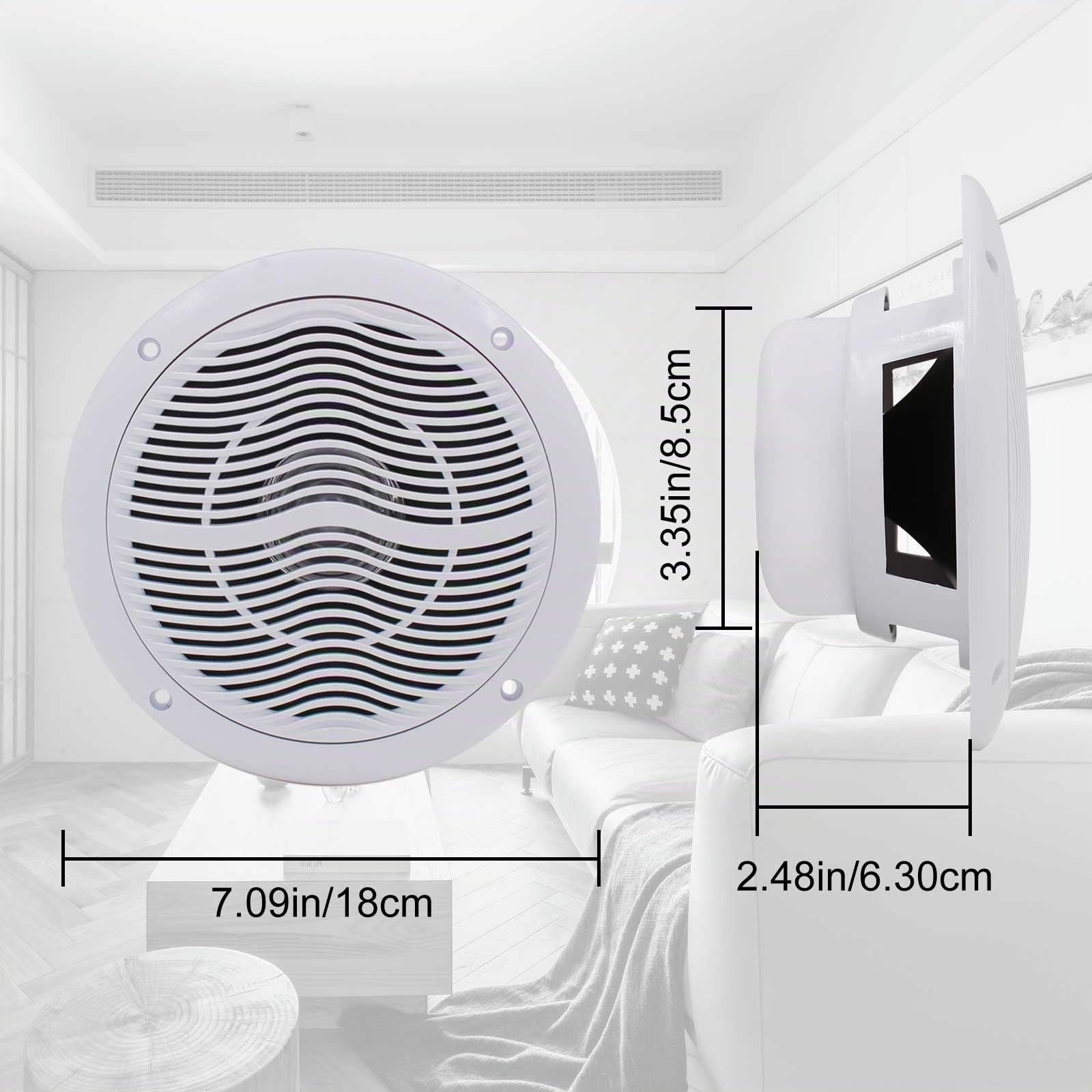 Herdio 6.5 Pulgadas Altavoces de Techo Compatible con Bluetooth Marinos Impermeables de 2 vías de 120 vatios, Cocina, el hogar, el baño (Blanco)